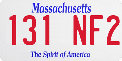 MA license plate 131NF2