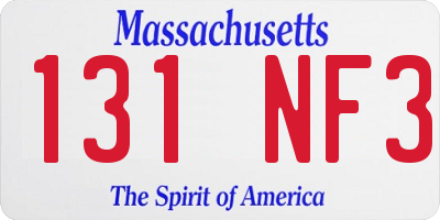 MA license plate 131NF3