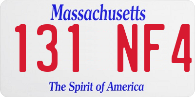MA license plate 131NF4