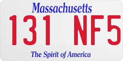 MA license plate 131NF5