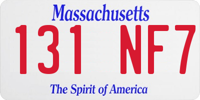 MA license plate 131NF7