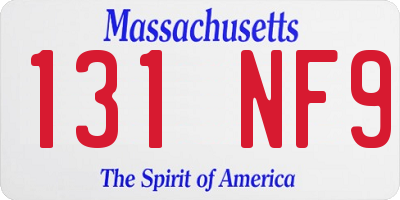 MA license plate 131NF9