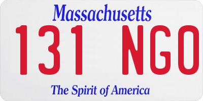 MA license plate 131NG0