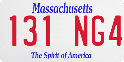 MA license plate 131NG4