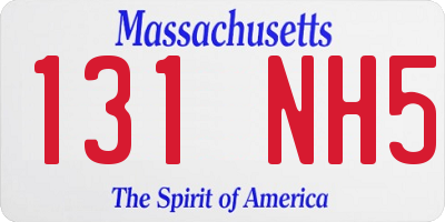 MA license plate 131NH5