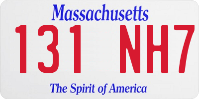 MA license plate 131NH7
