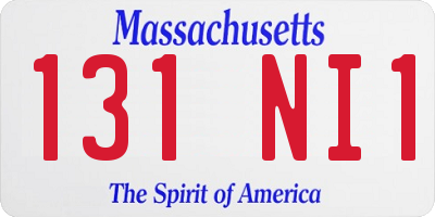 MA license plate 131NI1