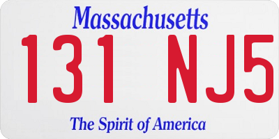 MA license plate 131NJ5