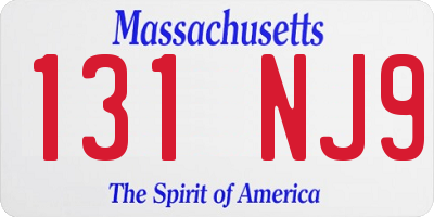 MA license plate 131NJ9