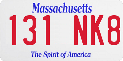 MA license plate 131NK8
