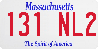 MA license plate 131NL2