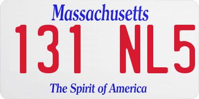 MA license plate 131NL5