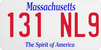 MA license plate 131NL9