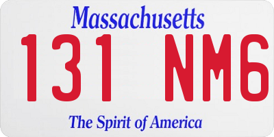MA license plate 131NM6