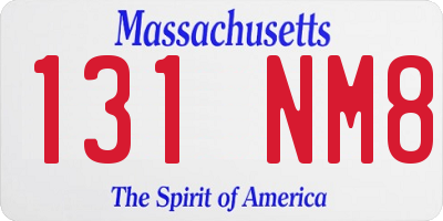 MA license plate 131NM8