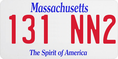 MA license plate 131NN2
