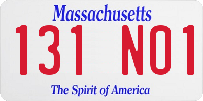 MA license plate 131NO1