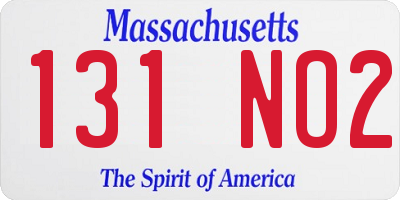 MA license plate 131NO2