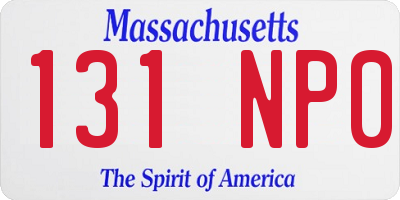 MA license plate 131NP0