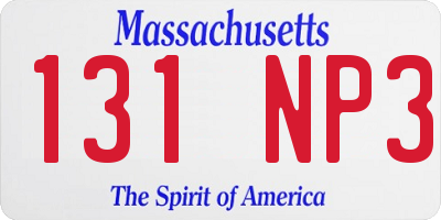 MA license plate 131NP3