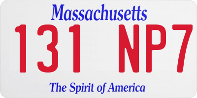 MA license plate 131NP7