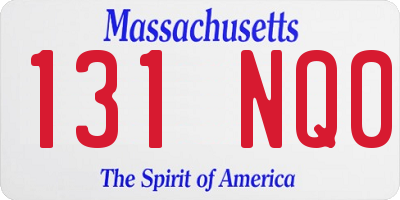 MA license plate 131NQ0