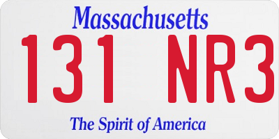 MA license plate 131NR3