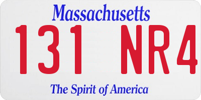 MA license plate 131NR4
