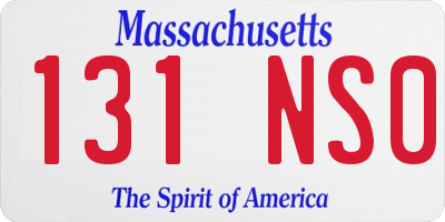 MA license plate 131NS0