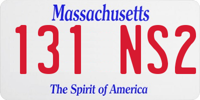 MA license plate 131NS2