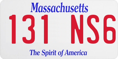 MA license plate 131NS6