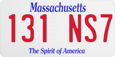 MA license plate 131NS7