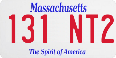 MA license plate 131NT2