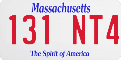 MA license plate 131NT4