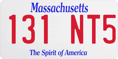 MA license plate 131NT5