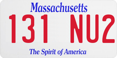 MA license plate 131NU2