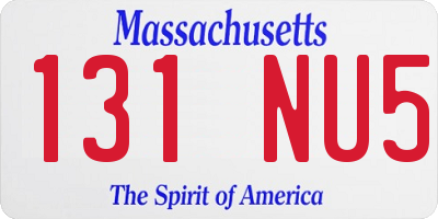 MA license plate 131NU5