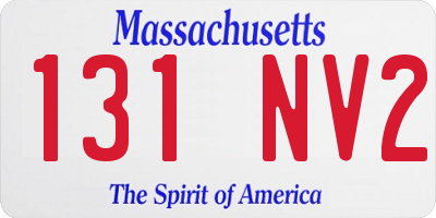 MA license plate 131NV2