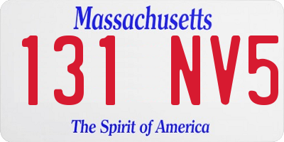 MA license plate 131NV5