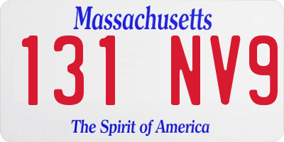 MA license plate 131NV9