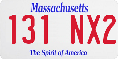 MA license plate 131NX2