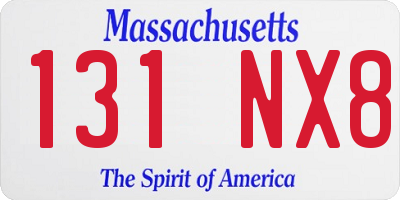 MA license plate 131NX8