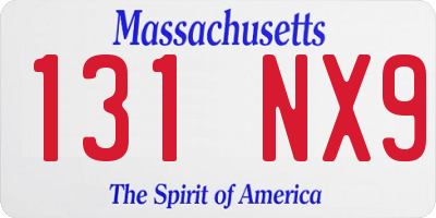 MA license plate 131NX9