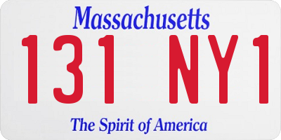 MA license plate 131NY1