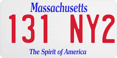 MA license plate 131NY2