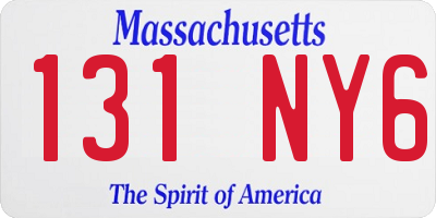 MA license plate 131NY6