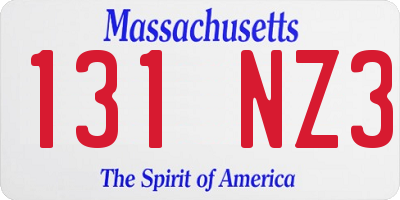 MA license plate 131NZ3