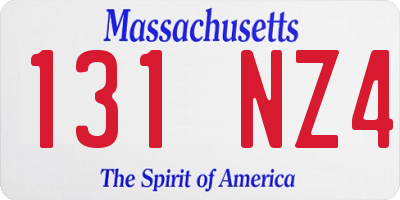 MA license plate 131NZ4