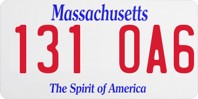MA license plate 131OA6