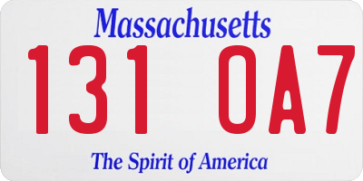 MA license plate 131OA7